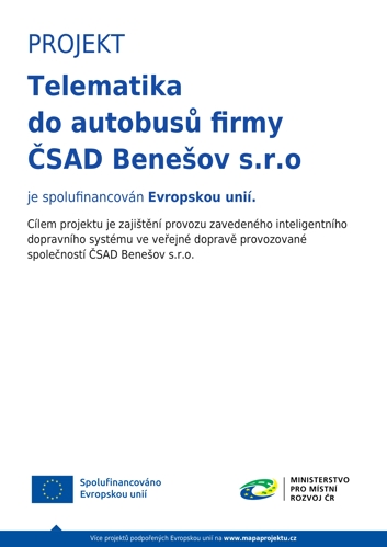 Telematika do autobusů firmy ČSAD Benešov s.r.o.